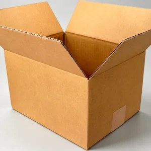 Open corrugated shipping box for custom industrial packaging