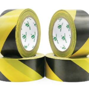 Black and yellow PVC floor marking tape rolls
