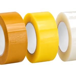 Amber yellow and clear BOPP packing tape rolls for carton sealing
