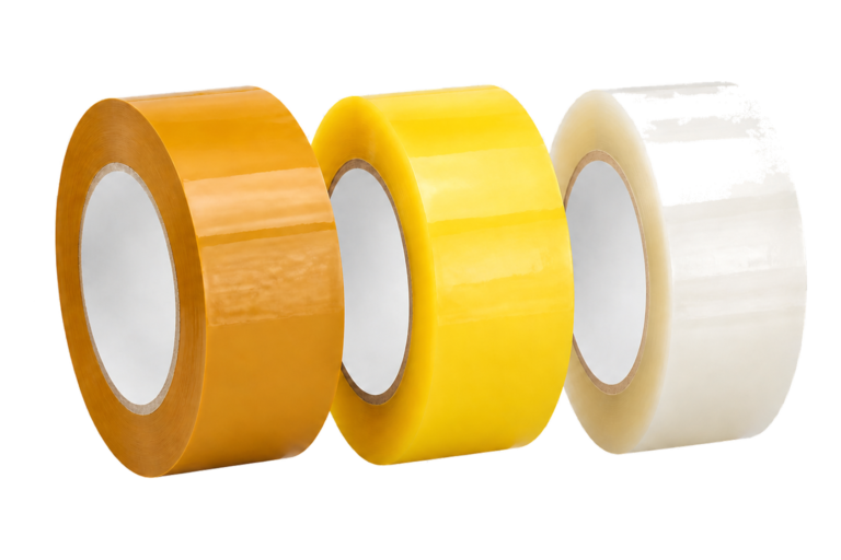 Amber yellow and clear BOPP packing tape rolls for carton sealing