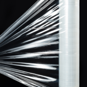 Clear stretch film roll for pallet wrapping and secure transportation