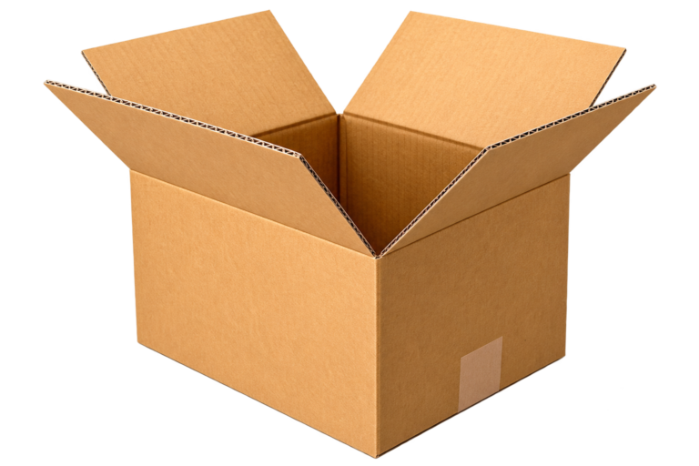 Open corrugated shipping box for export packaging